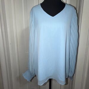NWT Women’s Aifer size large Light Blue V-Neck Women's Top, shirt, blouse